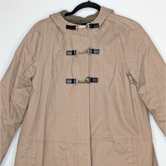 Maje Guapa Parka Camel Coat Toggle w/o fur trim Size 38 - Picture 3 of 11